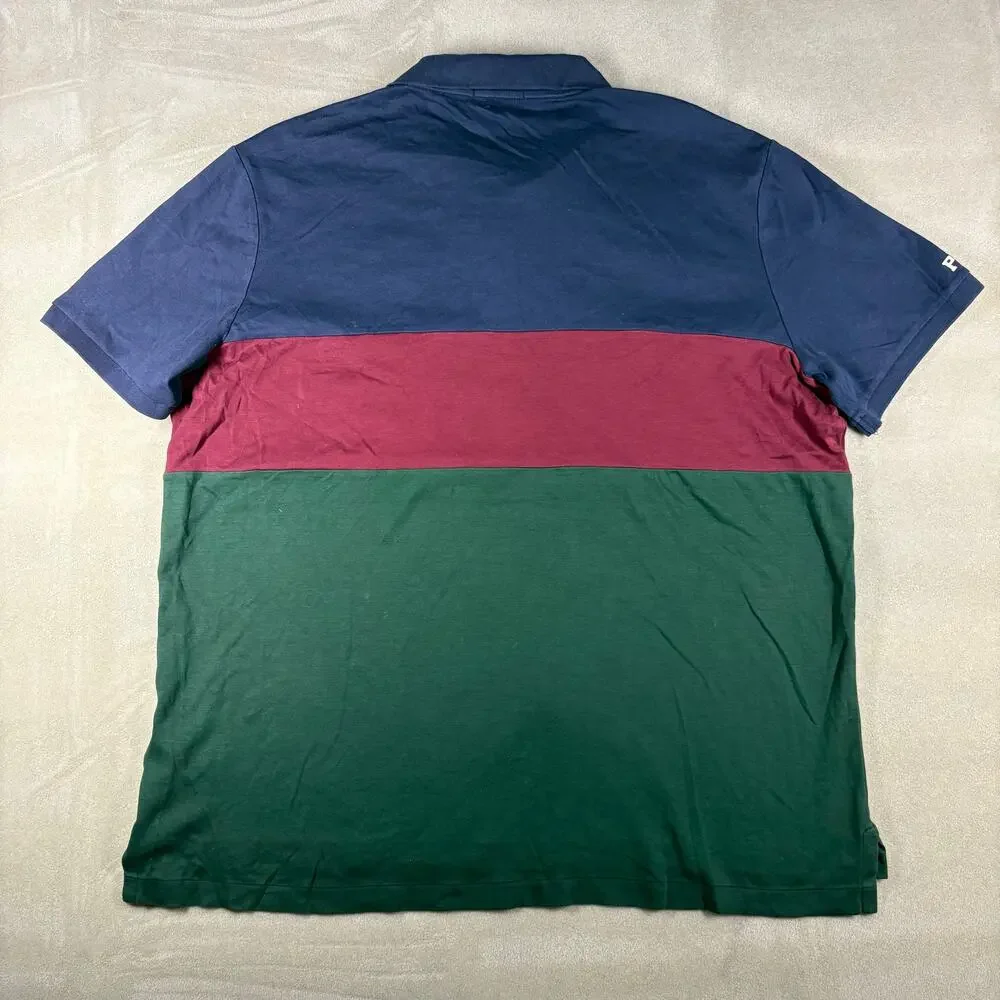 Polo Ralph Lauren XL Classic Fit Big Logo Spellout Polo Shirt Colorblock